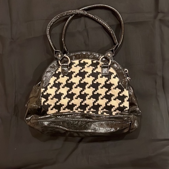 Rampage Houndstooth Wool Purse Black &‎ White - Picture 2 of 5
